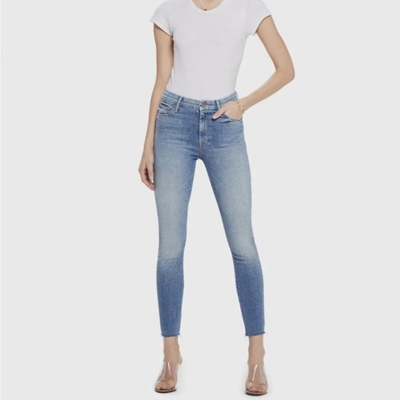 MOTHER High Rise Denim with Leopard Accent - Picture 2 of 9